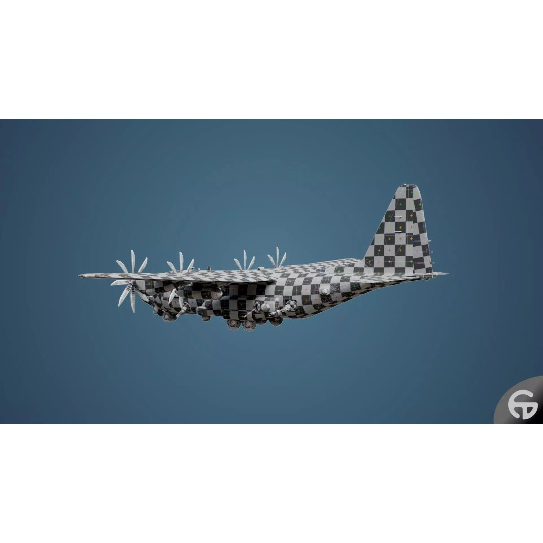 AC130 Gunship 3D Model – Realistic Low-Poly Game Asset, FBX - View 107