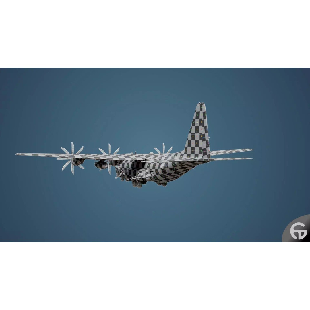 AC130 Gunship 3D Model – Realistic Low-Poly Game Asset, FBX - View 108
