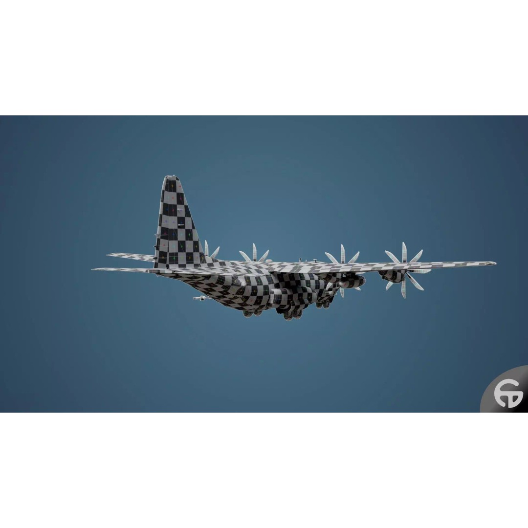 AC130 Gunship 3D Model – Realistic Low-Poly Game Asset, FBX - View 110