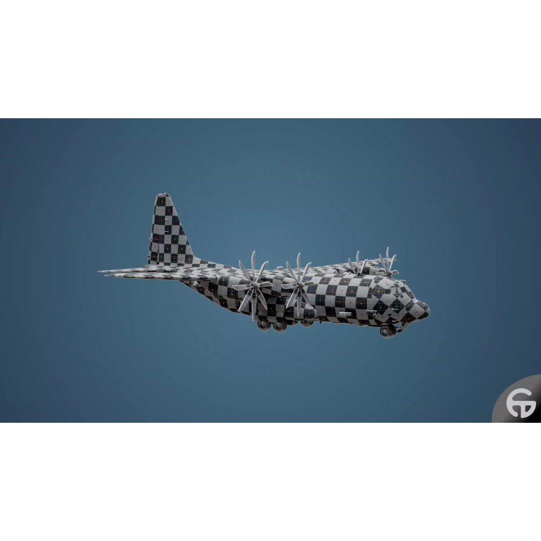 AC130 Gunship 3D Model – Realistic Low-Poly Game Asset, FBX - View 113
