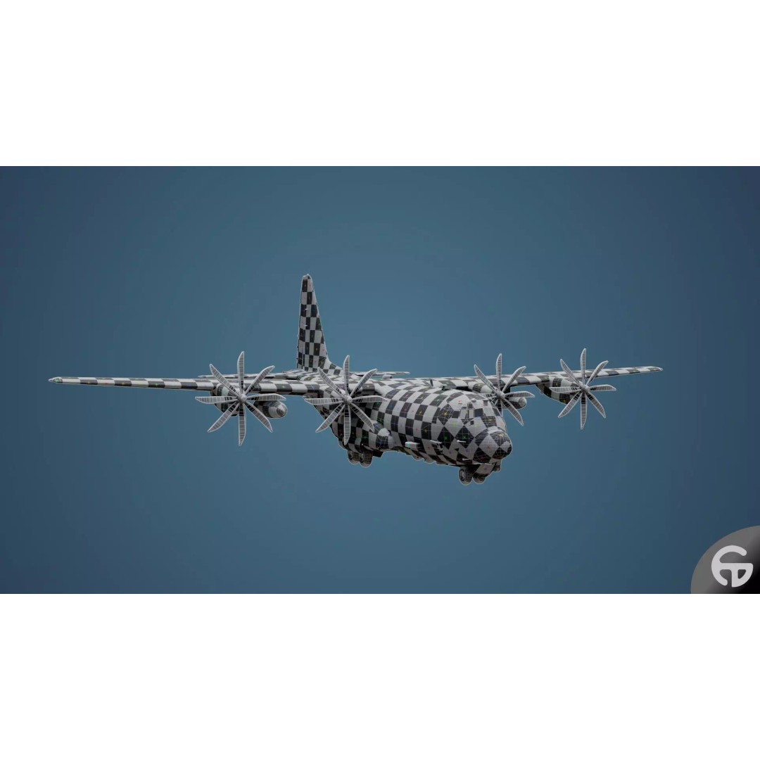 AC130 Gunship 3D Model – Realistic Low-Poly Game Asset, FBX - View 114