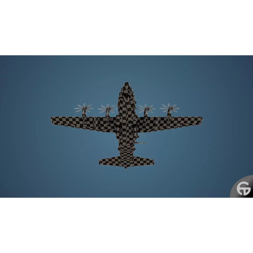 AC130 Gunship 3D Model – Realistic Low-Poly Game Asset, FBX - View 115
