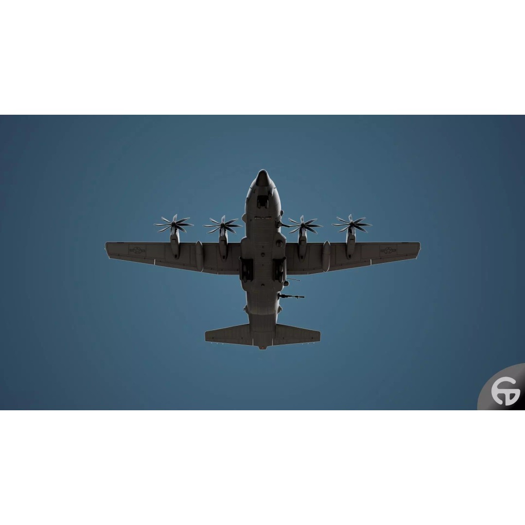 AC130 Gunship 3D Model – Realistic Low-Poly Game Asset, FBX - View 15