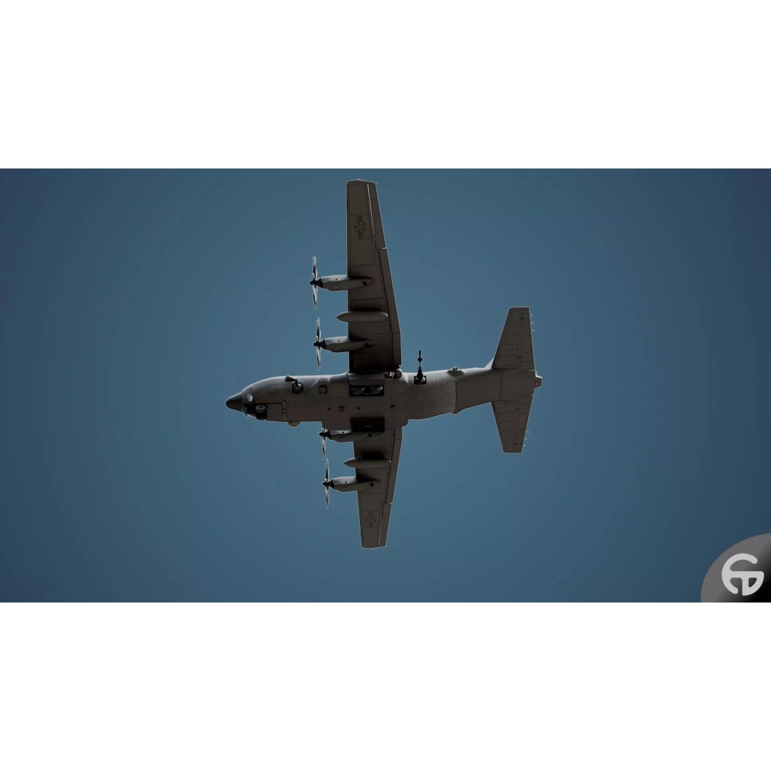 AC130 Gunship 3D Model – Realistic Low-Poly Game Asset, FBX - View 16