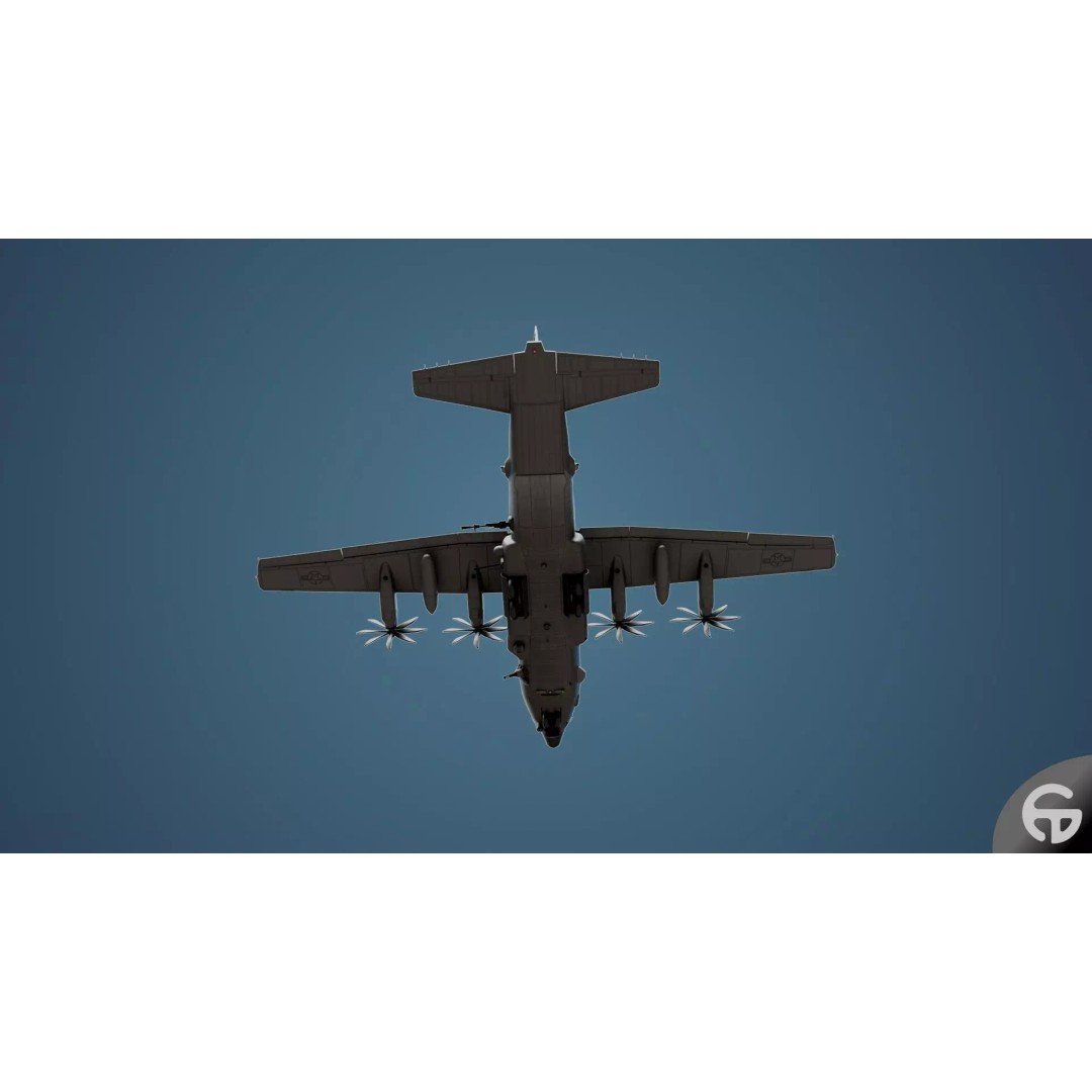 AC130 Gunship 3D Model – Realistic Low-Poly Game Asset, FBX - View 17