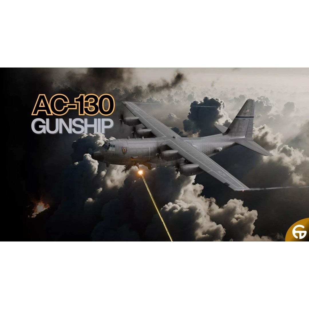 AC130 Gunship 3D Model – Realistic Low-Poly Game Asset, FBX - View 2