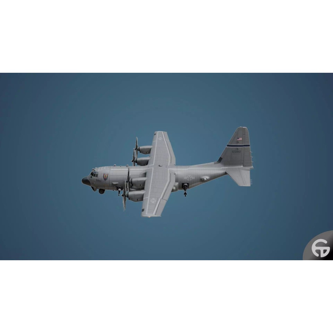 AC130 Gunship 3D Model – Realistic Low-Poly Game Asset, FBX - View 20