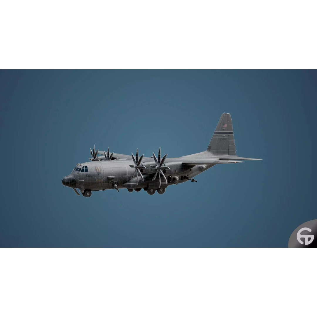 AC130 Gunship 3D Model – Realistic Low-Poly Game Asset, FBX - View 25
