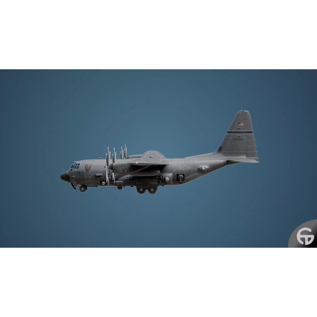 AC130 Gunship 3D Model – Realistic Low-Poly Game Asset, FBX - View 26