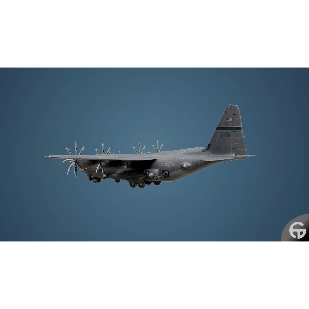 AC130 Gunship 3D Model – Realistic Low-Poly Game Asset, FBX - View 27