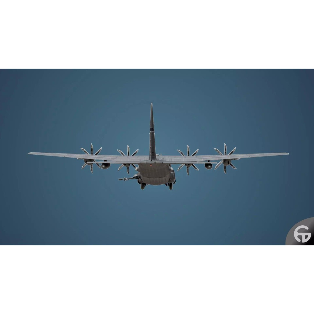 AC130 Gunship 3D Model – Realistic Low-Poly Game Asset, FBX - View 29
