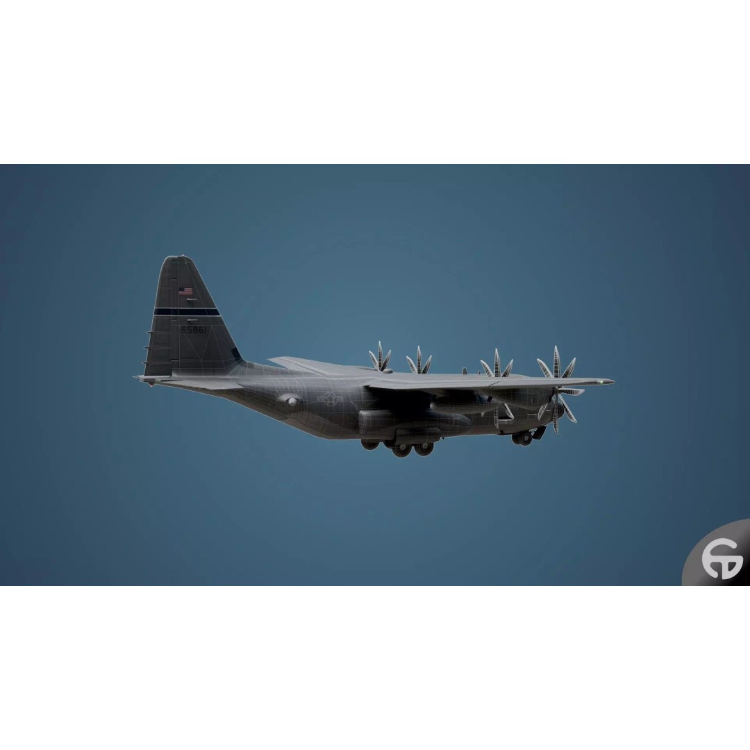 AC130 Gunship 3D Model – Realistic Low-Poly Game Asset, FBX - View 31