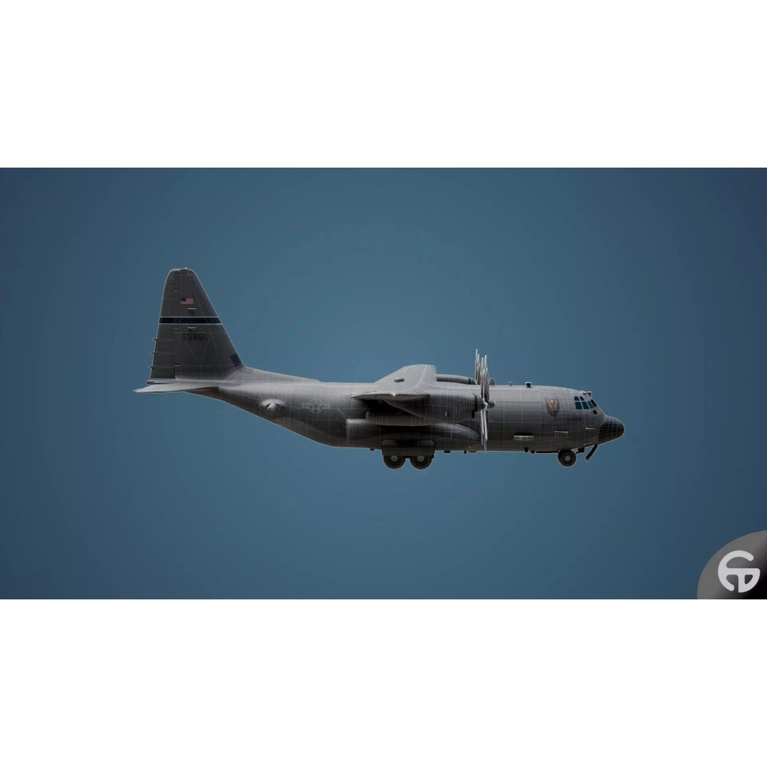 AC130 Gunship 3D Model – Realistic Low-Poly Game Asset, FBX - View 32