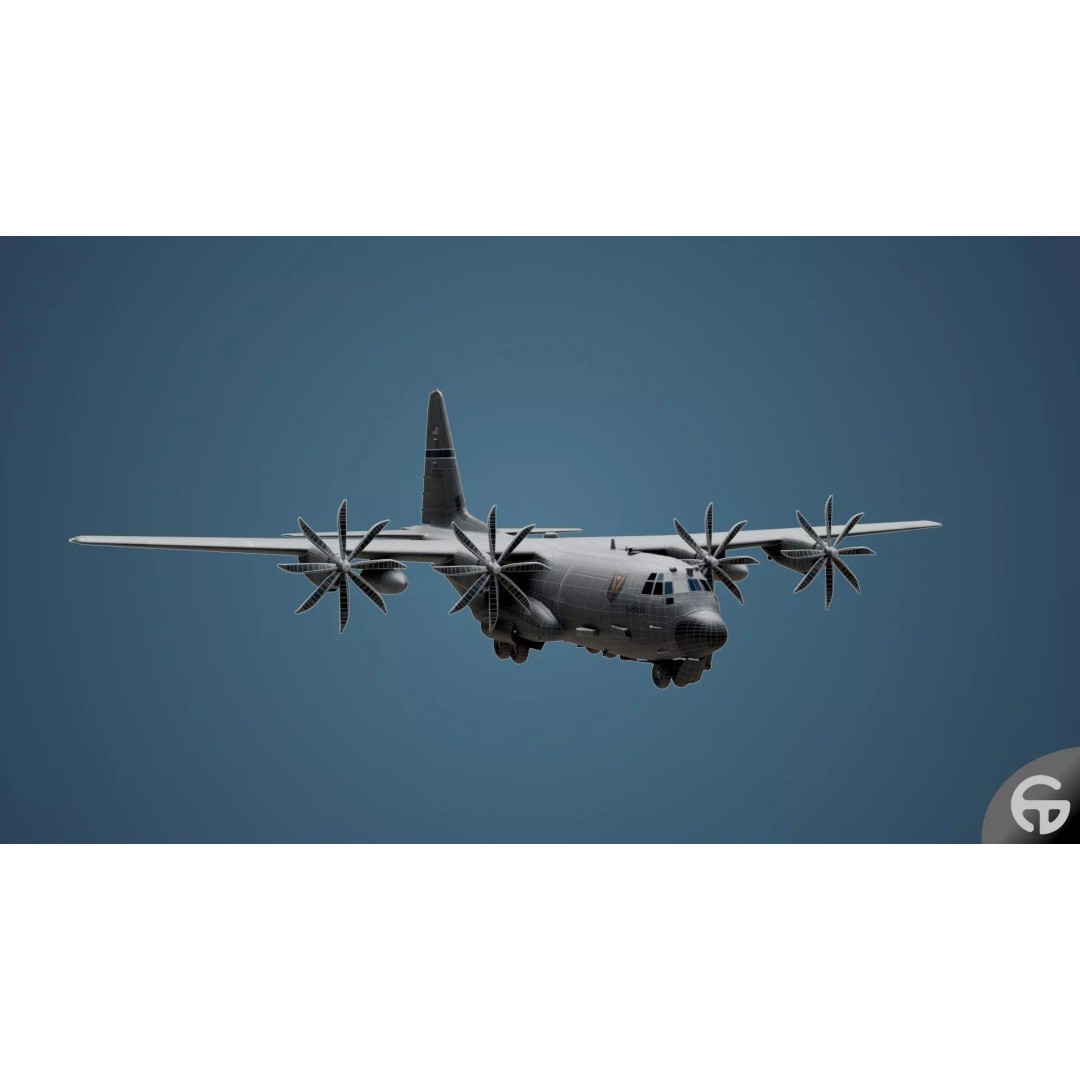 AC130 Gunship 3D Model – Realistic Low-Poly Game Asset, FBX - View 34