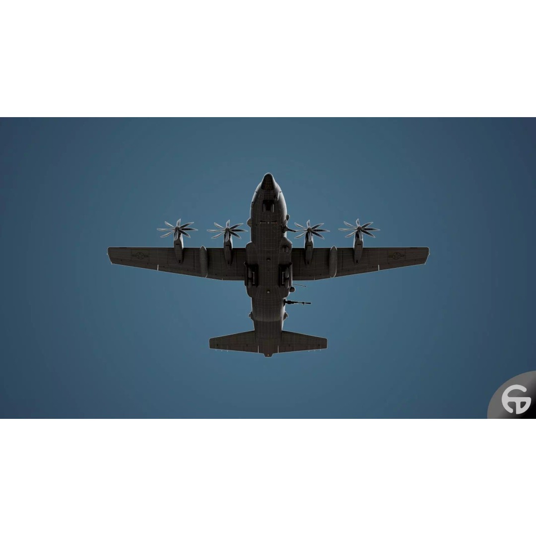 AC130 Gunship 3D Model – Realistic Low-Poly Game Asset, FBX - View 35