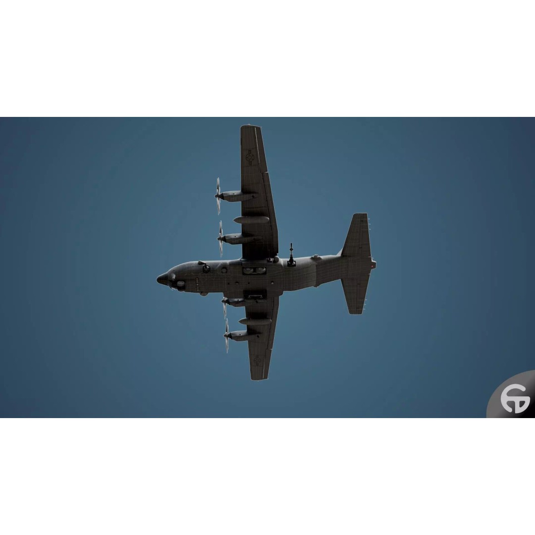 AC130 Gunship 3D Model – Realistic Low-Poly Game Asset, FBX - View 36