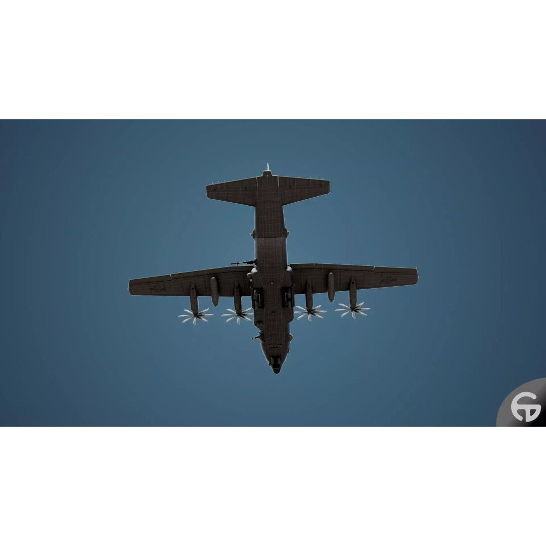 AC130 Gunship 3D Model – Realistic Low-Poly Game Asset, FBX - View 37