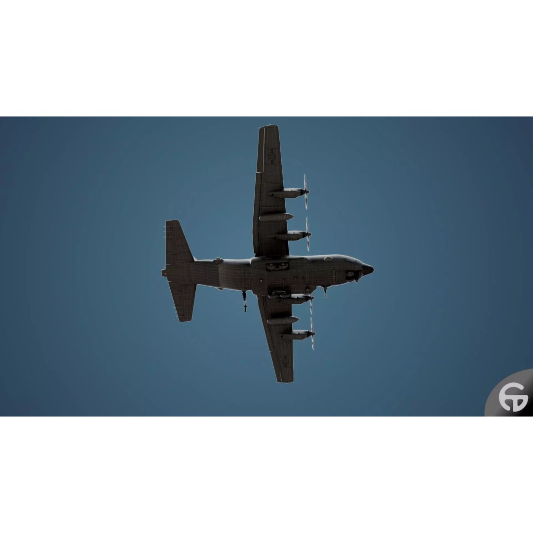AC130 Gunship 3D Model – Realistic Low-Poly Game Asset, FBX - View 38