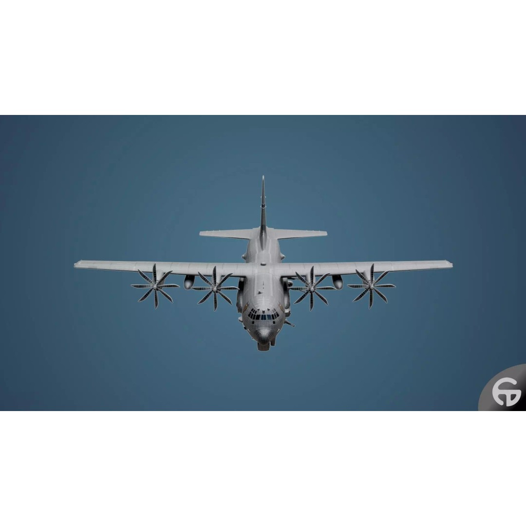 AC130 Gunship 3D Model – Realistic Low-Poly Game Asset, FBX - View 39