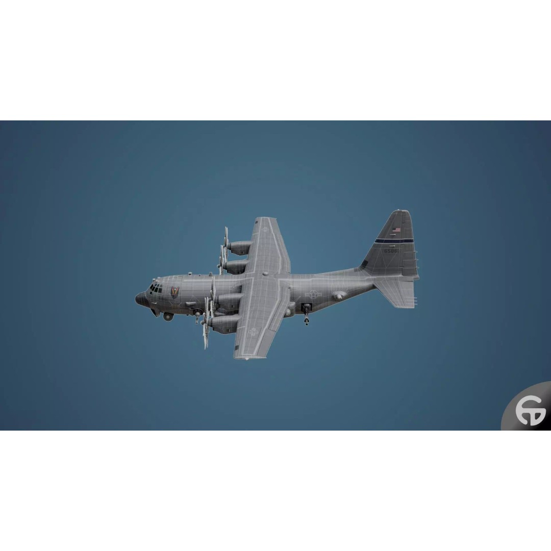 AC130 Gunship 3D Model – Realistic Low-Poly Game Asset, FBX - View 40
