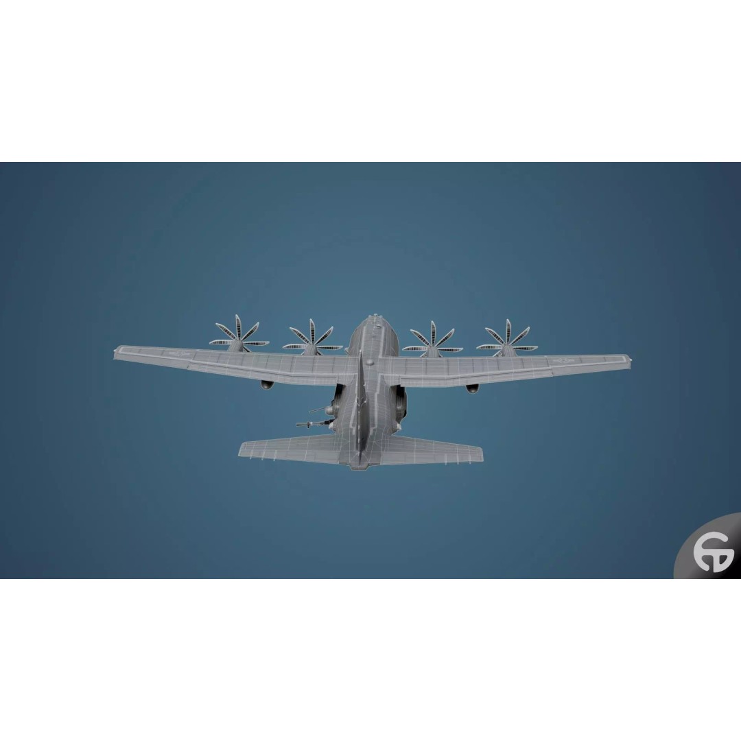 AC130 Gunship 3D Model – Realistic Low-Poly Game Asset, FBX - View 41