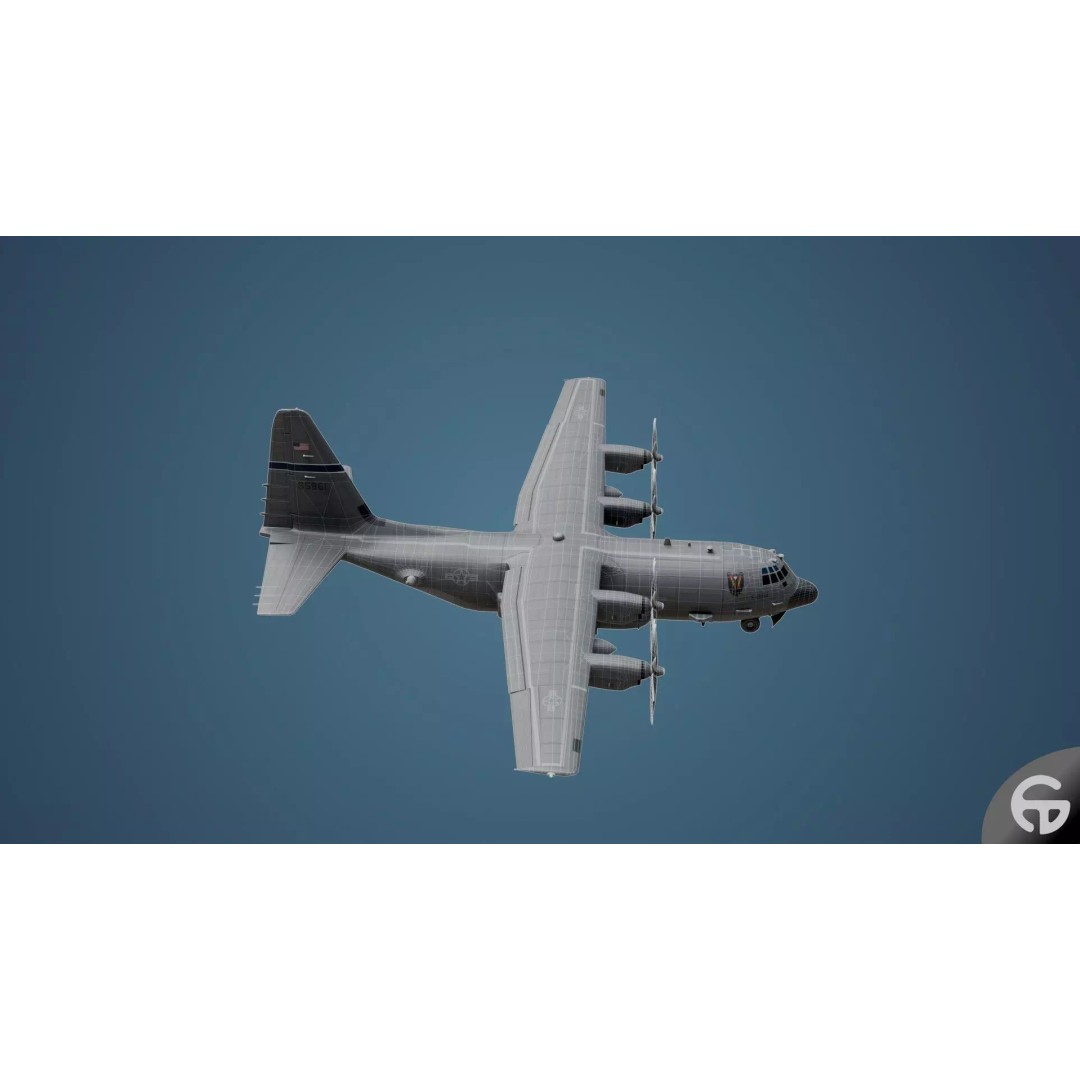 AC130 Gunship 3D Model – Realistic Low-Poly Game Asset, FBX - View 42
