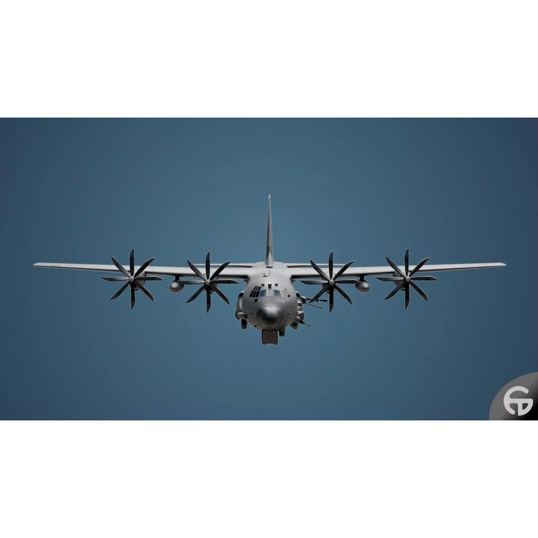 AC130 Gunship 3D Model – Realistic Low-Poly Game Asset, FBX - View 43
