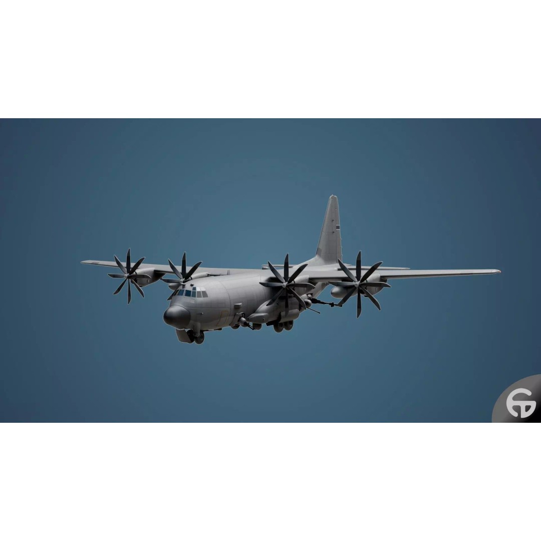 AC130 Gunship 3D Model – Realistic Low-Poly Game Asset, FBX - View 44