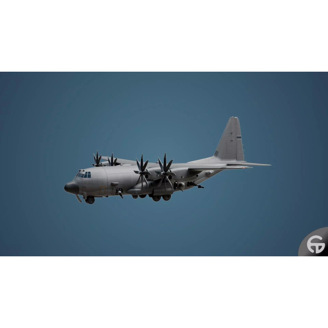 AC130 Gunship 3D Model – Realistic Low-Poly Game Asset, FBX - View 45