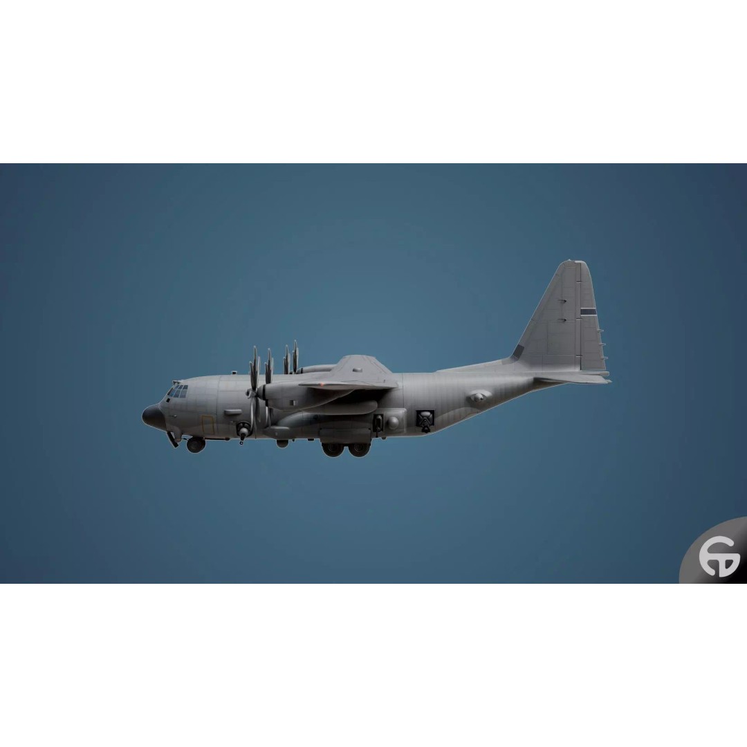 AC130 Gunship 3D Model – Realistic Low-Poly Game Asset, FBX - View 46
