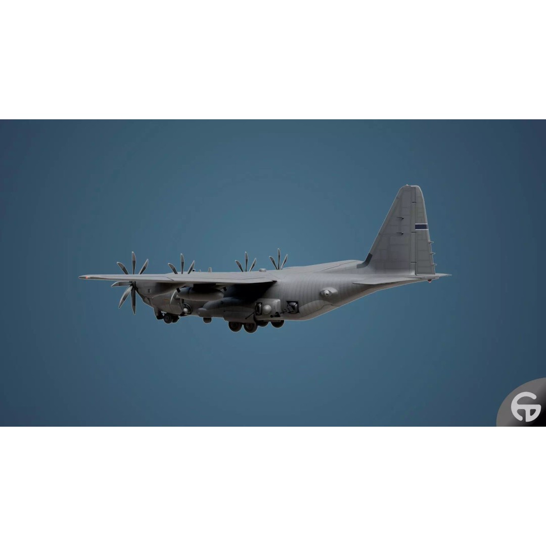 AC130 Gunship 3D Model – Realistic Low-Poly Game Asset, FBX - View 47