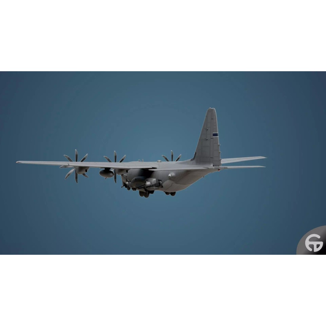 AC130 Gunship 3D Model – Realistic Low-Poly Game Asset, FBX - View 48