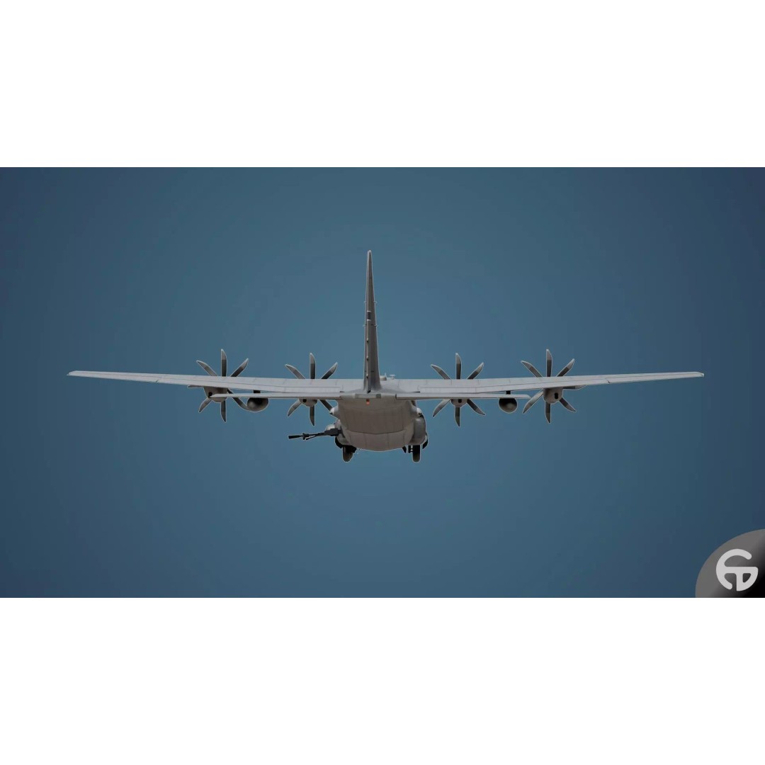 AC130 Gunship 3D Model – Realistic Low-Poly Game Asset, FBX - View 49