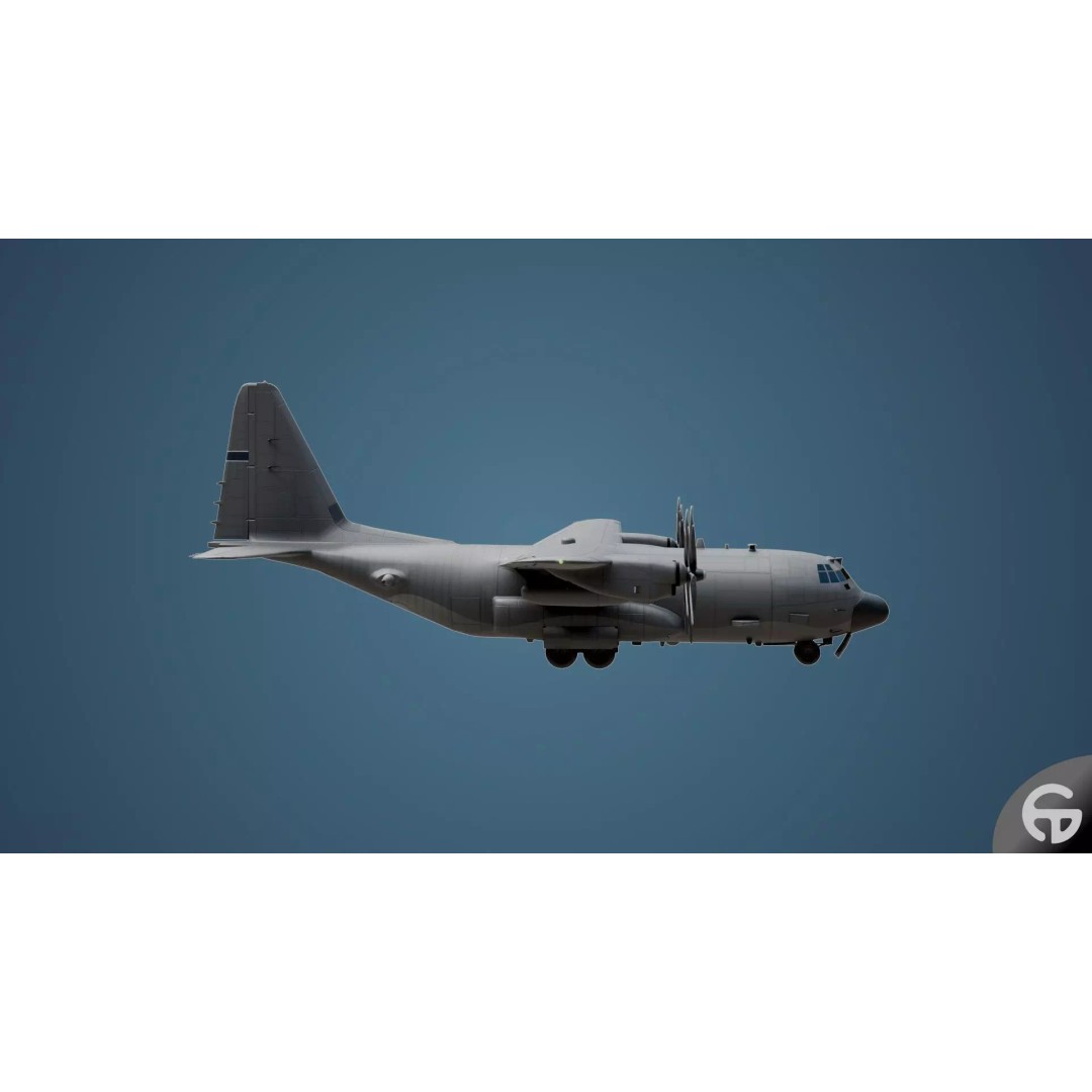 AC130 Gunship 3D Model – Realistic Low-Poly Game Asset, FBX - View 52
