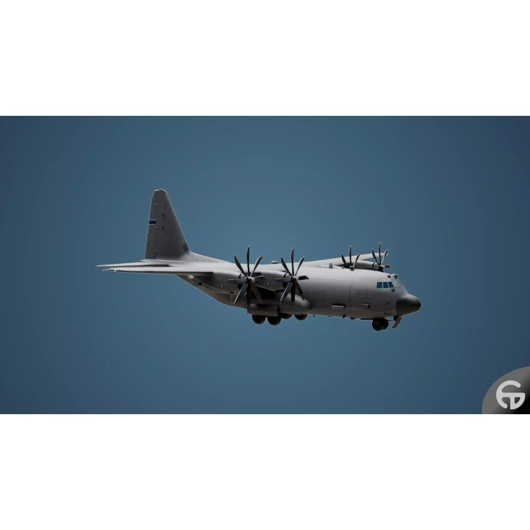 AC130 Gunship 3D Model – Realistic Low-Poly Game Asset, FBX - View 53