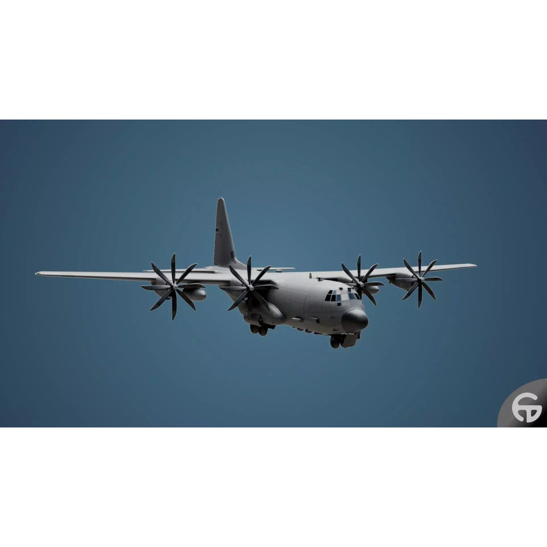 AC130 Gunship 3D Model – Realistic Low-Poly Game Asset, FBX - View 54