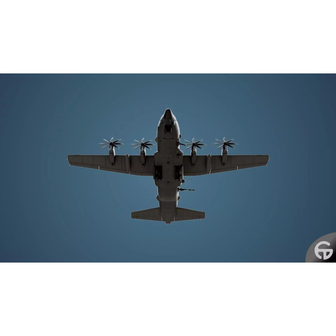 AC130 Gunship 3D Model – Realistic Low-Poly Game Asset, FBX - View 55