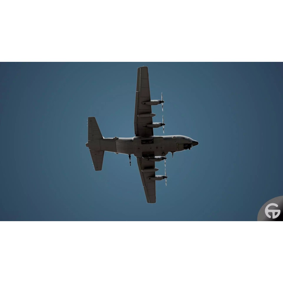 AC130 Gunship 3D Model – Realistic Low-Poly Game Asset, FBX - View 58