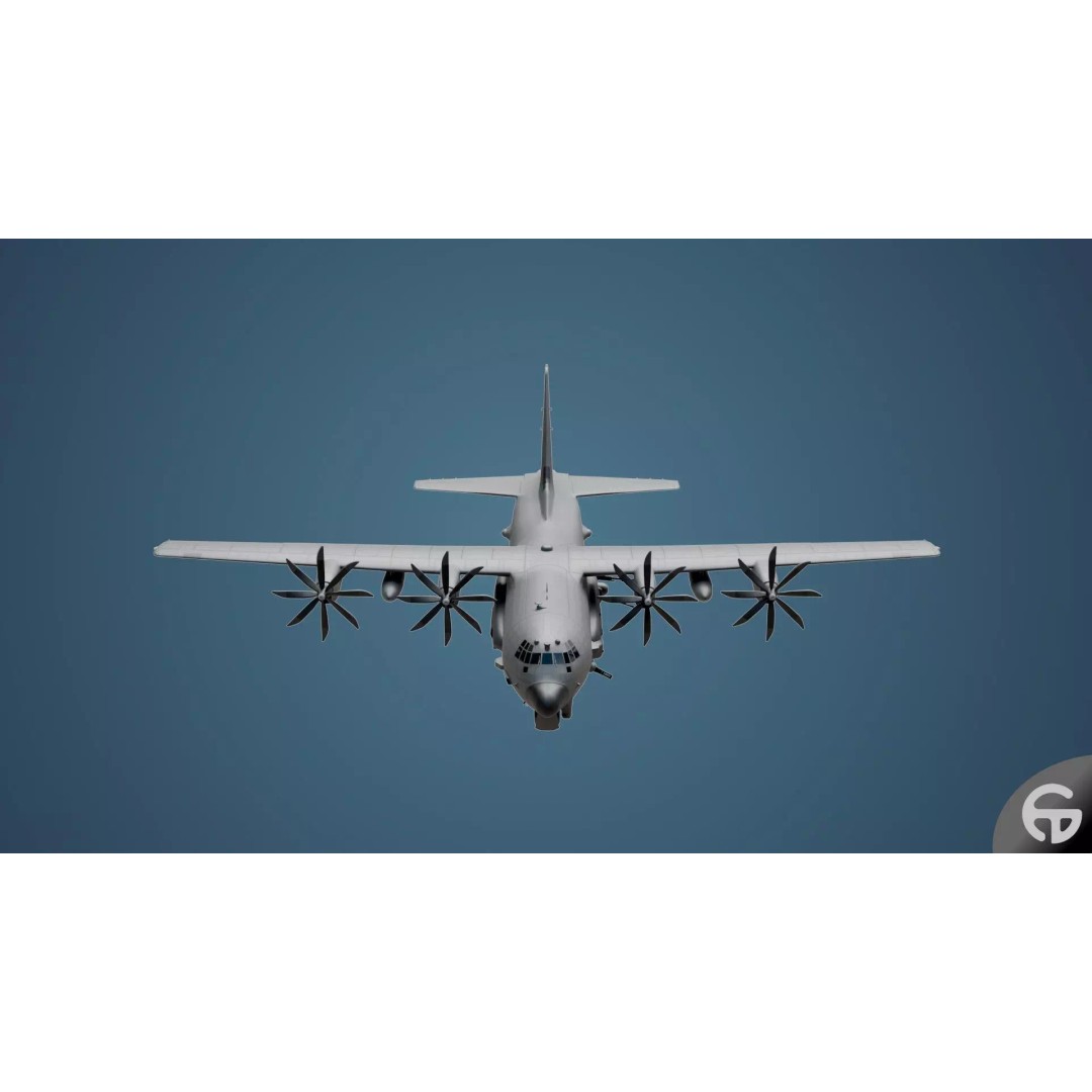 AC130 Gunship 3D Model – Realistic Low-Poly Game Asset, FBX - View 59