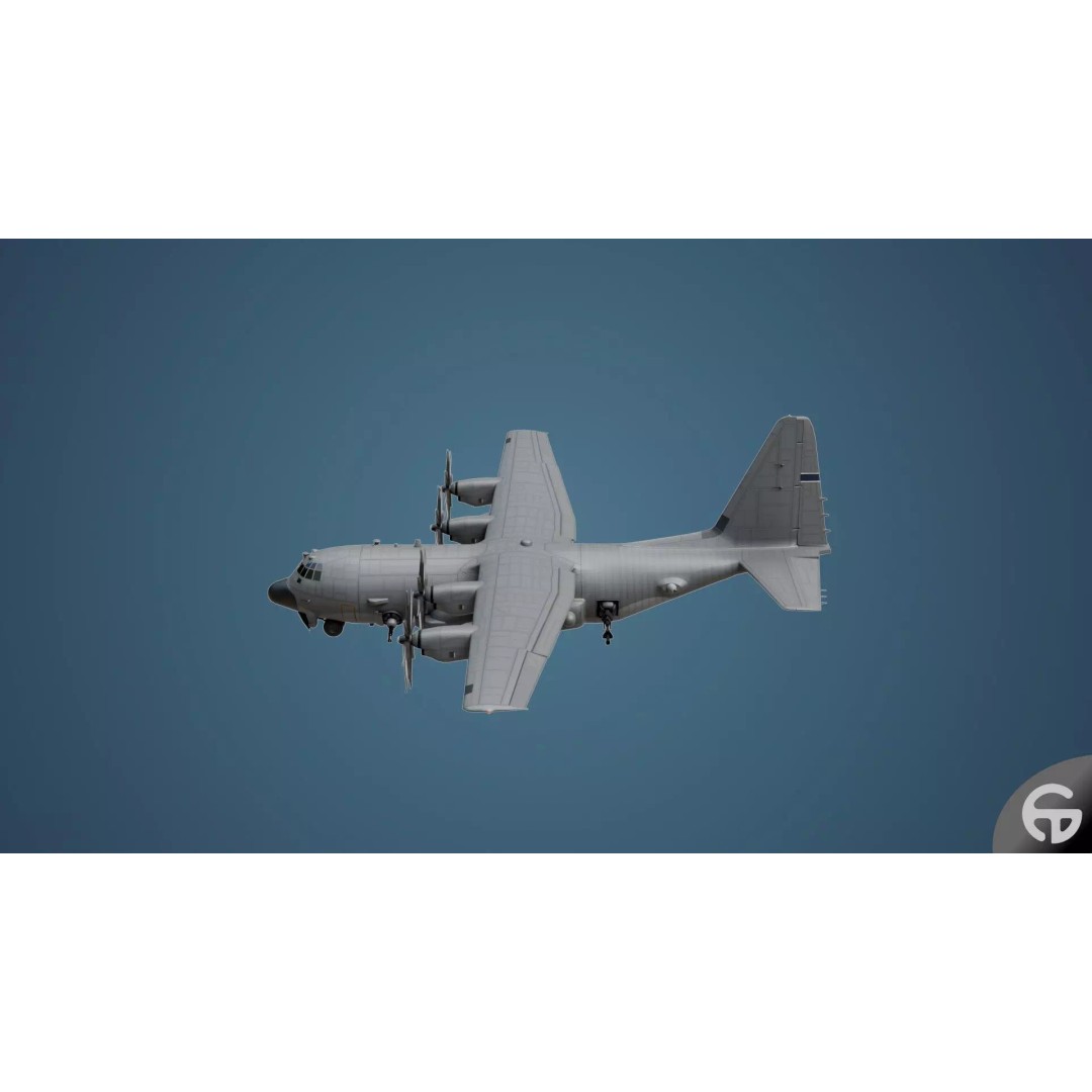 AC130 Gunship 3D Model – Realistic Low-Poly Game Asset, FBX - View 60