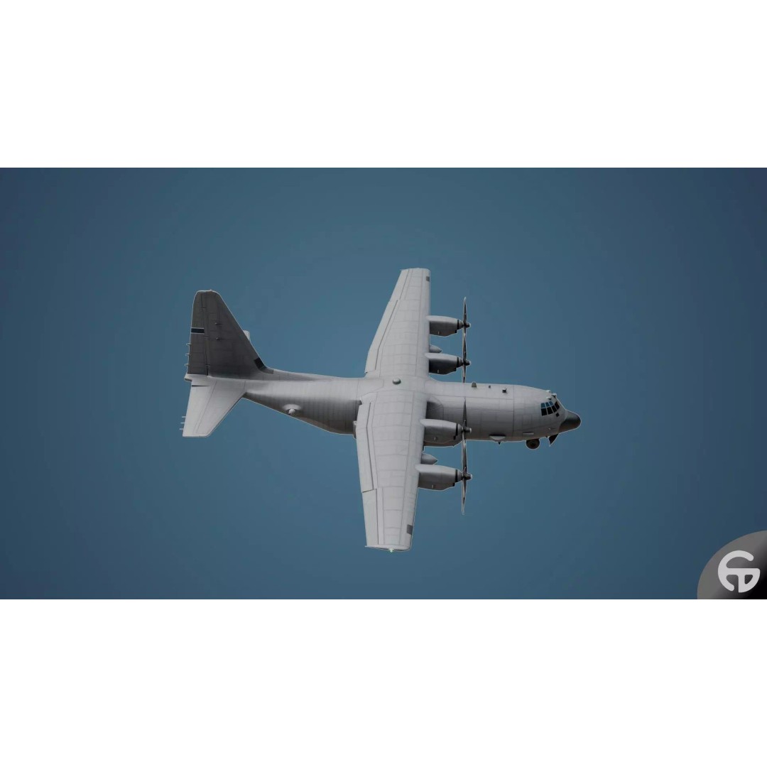 AC130 Gunship 3D Model – Realistic Low-Poly Game Asset, FBX - View 62