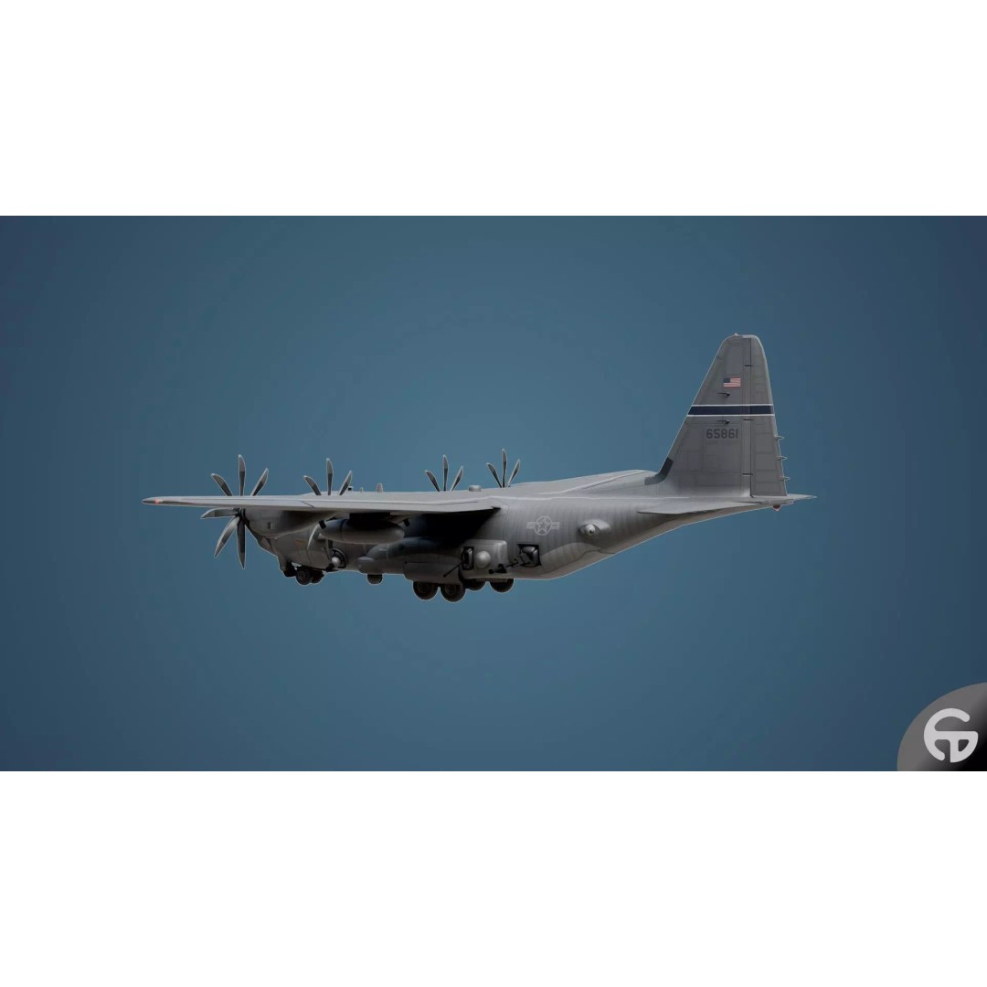 AC130 Gunship 3D Model – Realistic Low-Poly Game Asset, FBX - View 7