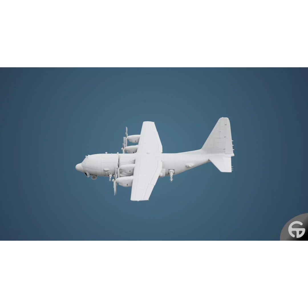 AC130 Gunship 3D Model – Realistic Low-Poly Game Asset, FBX - View 80