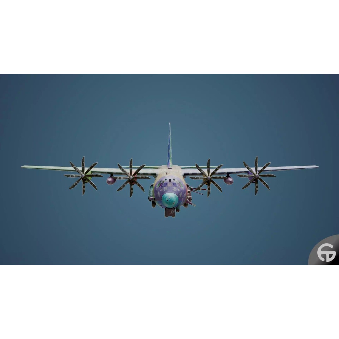 AC130 Gunship 3D Model – Realistic Low-Poly Game Asset, FBX - View 83