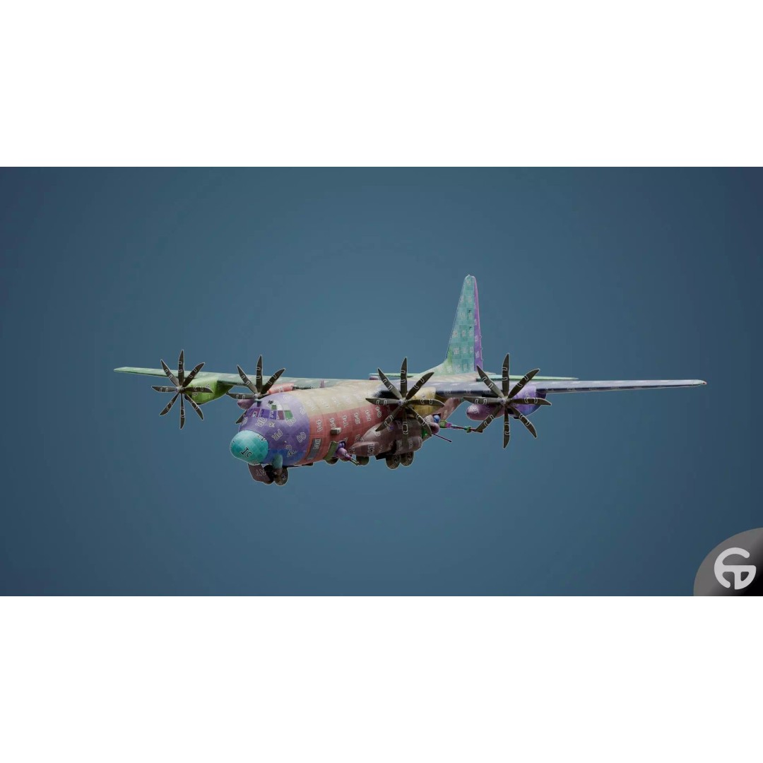 AC130 Gunship 3D Model – Realistic Low-Poly Game Asset, FBX - View 84