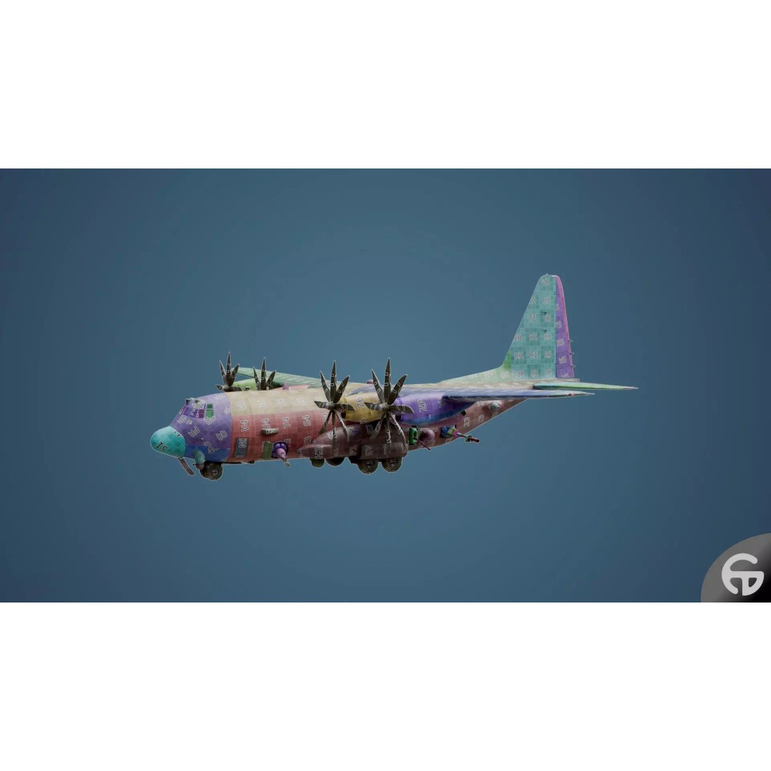 AC130 Gunship 3D Model – Realistic Low-Poly Game Asset, FBX - View 85