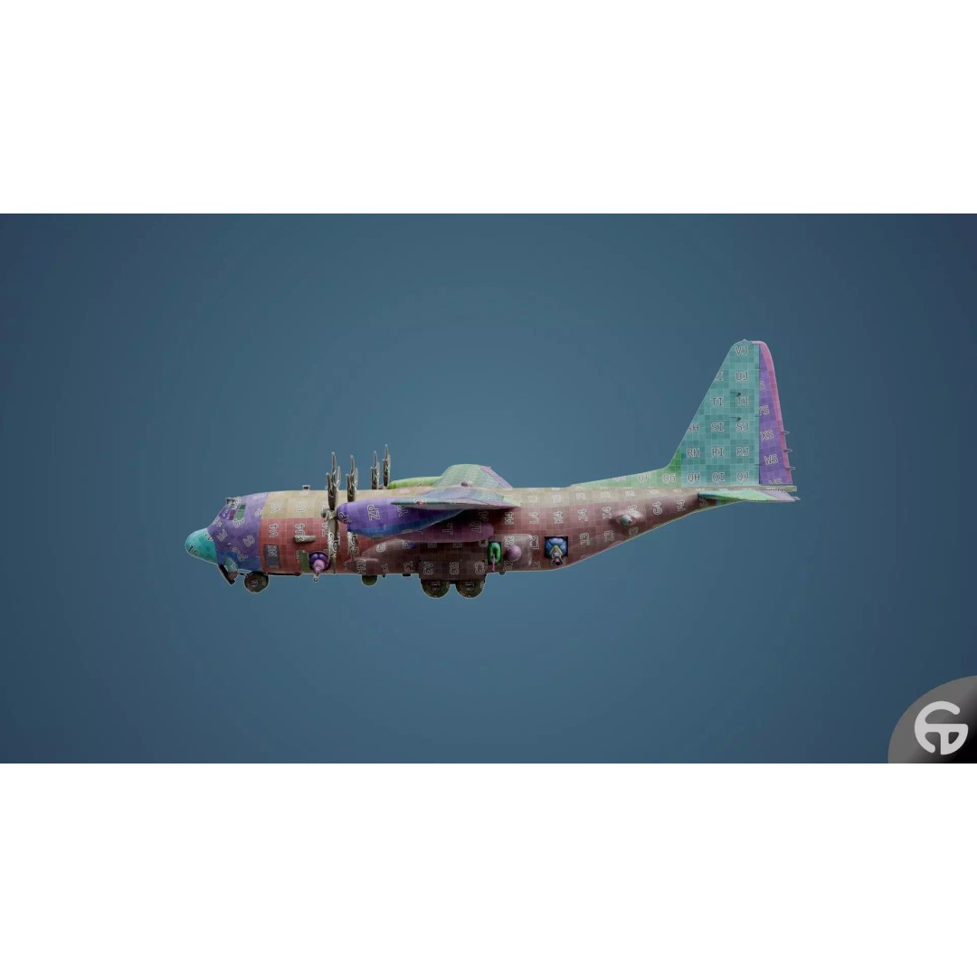 AC130 Gunship 3D Model – Realistic Low-Poly Game Asset, FBX - View 86