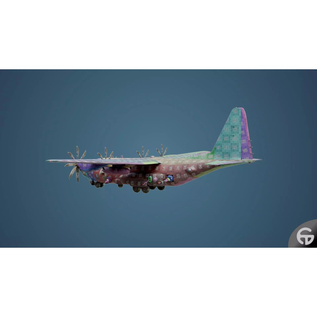 AC130 Gunship 3D Model – Realistic Low-Poly Game Asset, FBX - View 87