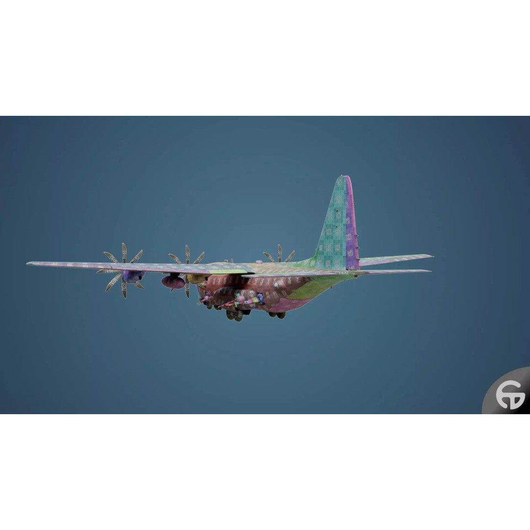 AC130 Gunship 3D Model – Realistic Low-Poly Game Asset, FBX - View 88