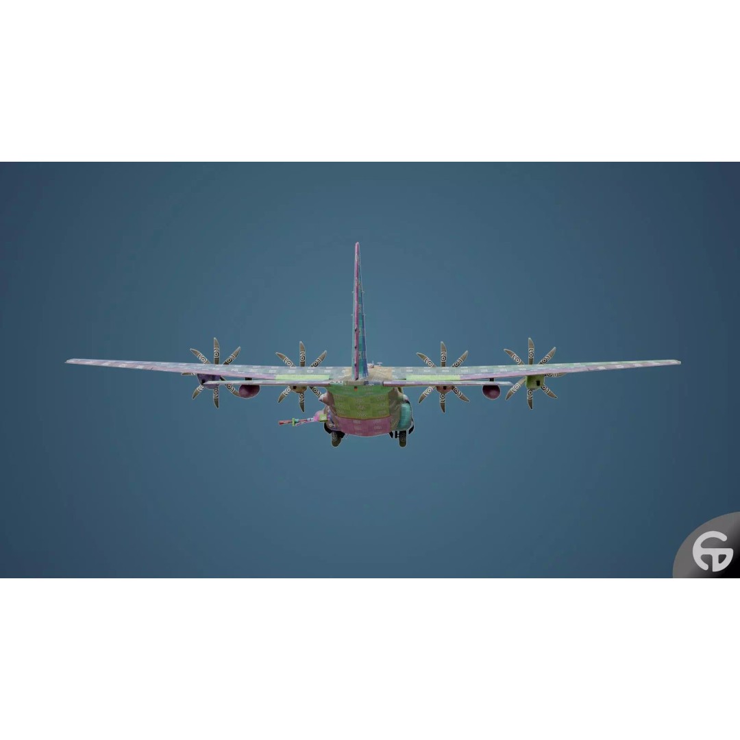 AC130 Gunship 3D Model – Realistic Low-Poly Game Asset, FBX - View 89